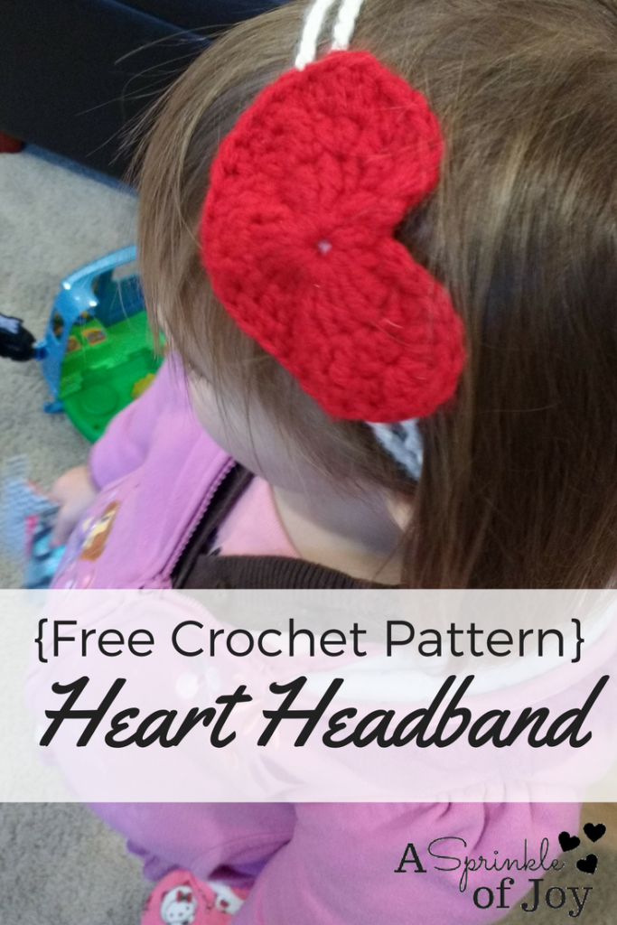 Crochet Heart Headband [Free Pattern] A Sprinkle of Joy